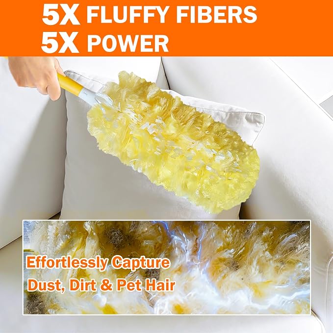 60 Heavy Duty Duster Refills for Swiffer Duster, 3 ft Extendable Handle + 1 - Image 5
