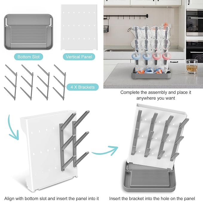 Baby Bottle Drying Rack, Vertical Bottle Rack Dryer Space Saving Bottle Drying - Image 7