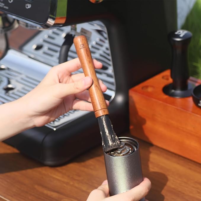 MEION Coffee Grinder Brush, Espresso Brush Tool, Mahogany Coffee Cleaning Brush - Image 4