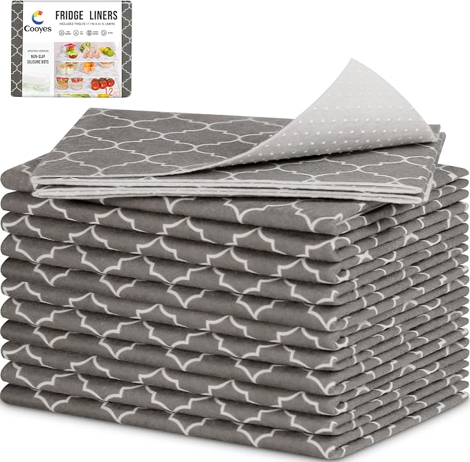 Cooyes 12 Pack Refrigerator Shelf Liners by Cooyes
