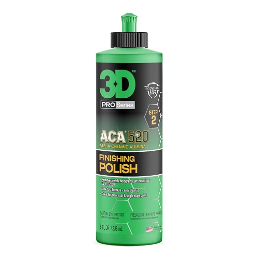 3D ACA 520 Finishing Polish - 8oz - Step 2 Body Shop Finishing Polish - Easy by 3DCarCare