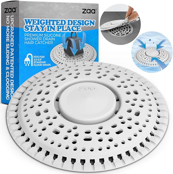 zaa Shower Drain Hair Catcher, Premium Silicone Drain Protector & Shower Drain by zaa