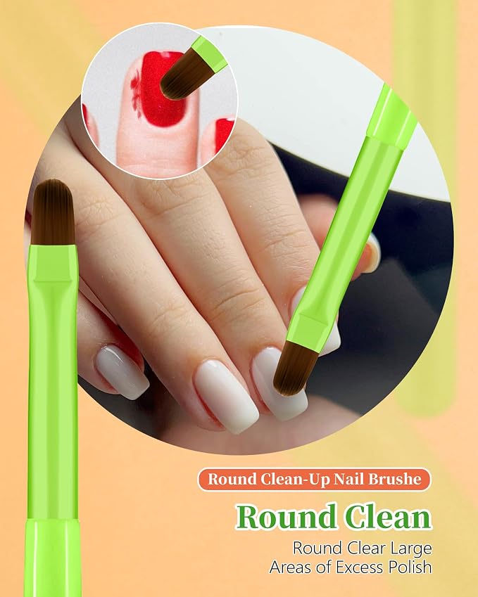3PCS Nail Polish Clean Up Brush, Round&Falt&Angled Acetone Resistant Nail Brush - Image 4