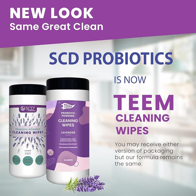 Probiotic Cleaning Wipes with Lavender Essential Oil, Microcleans Surfaces - Image 2