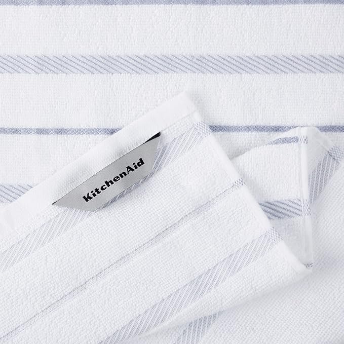 KitchenAid Albany Kitchen Towel 4-Pack Set, Lavender Cream/White - Image 4