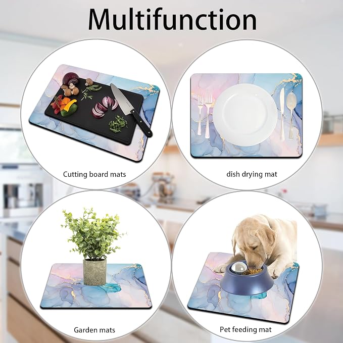 Dish Drying Mat for Multiple Usage. Super Absorbent, Easy clean, Quick dry - Image 4