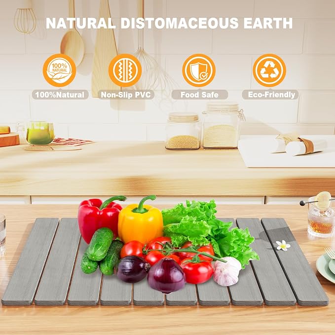 Dayacoco Stone Drying Mat for Kitchen Counter, Large Quick Dry Stone Mat - Image 5