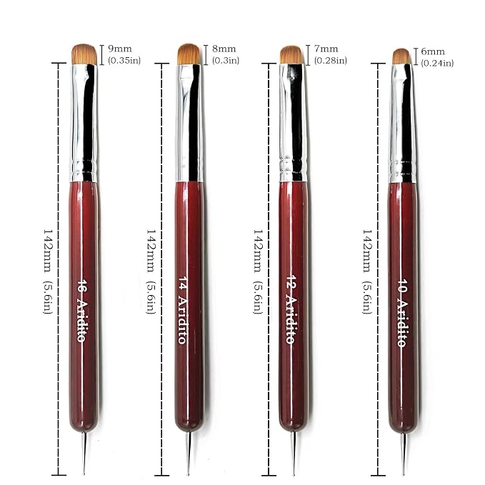 4Pcs Professional Acrylic French Manicure Clean-Up Brushes & Dotting Pens - Image 4