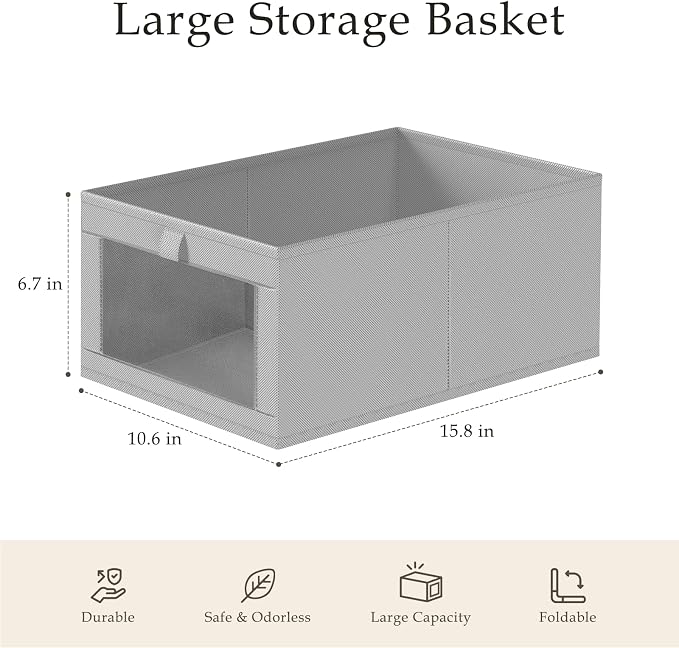 Criusia 8 Pack Linen Closet Organizers and Storage, Large Linen Closet Baskets - Image 3