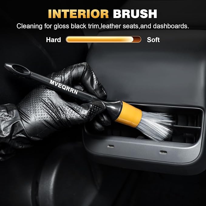 7PCS Car Detailing Brush Set, Boar’s Bristle Car Cleaning Detail Brush kit - Image 3