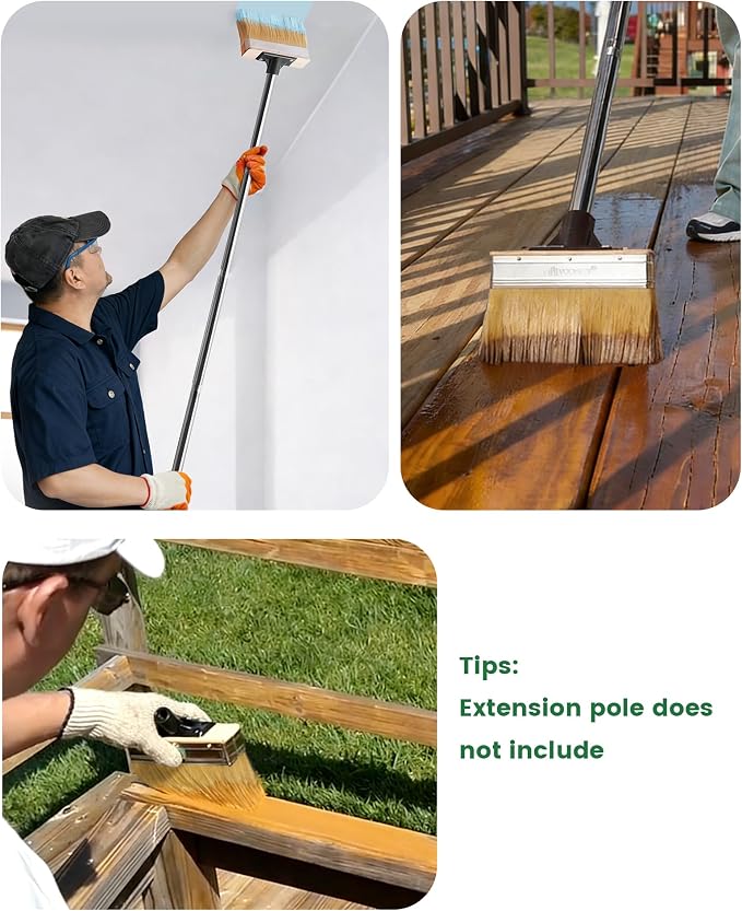 Voomey 7.5 Inch Deck Stain Brush, Heavy Duty Wood Stain Brush - Image 4
