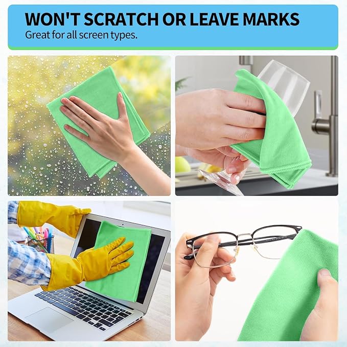 HOMERHYME Microfiber Cleaning Cloth, 6 Pack Glasses Cleaning Cloth, Streak Free - Image 6