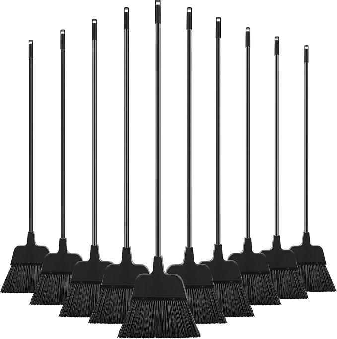 Roshtia 10 Pcs Heavy Duty Broom Bulk 54 Inch Outdoor Indoor Commercial Brooms by Roshtia