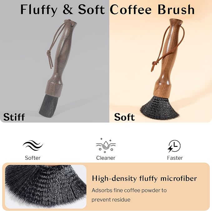 Belongtous Coffee Grinder Cleaning Brush, Fluffy & Soft Bristles Coffee Brush - Image 2