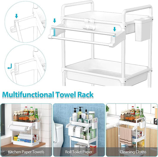 SPACEKEEPER Rolling Storage Cart, 4-Tier Bathroom Organizer Utility Cart - Image 2