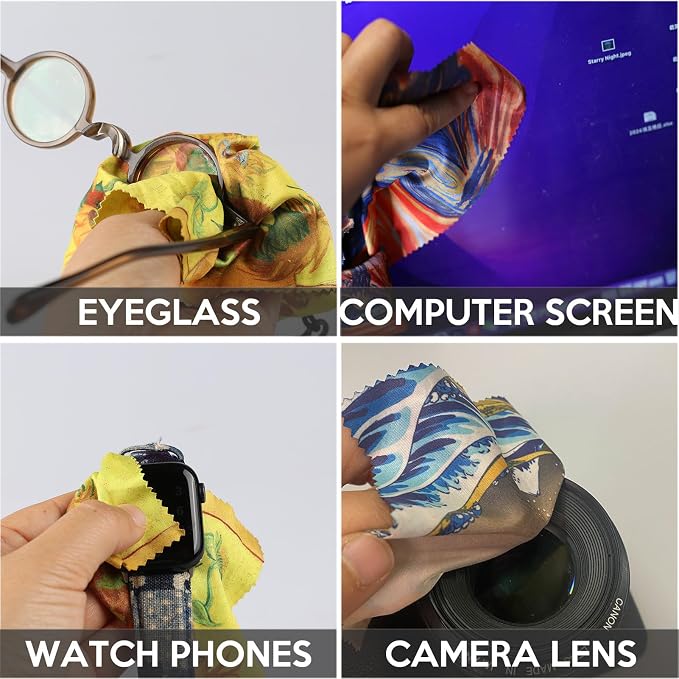 Glasses Cleaning Cloth, Microfiber Eye Glass Clean Cloths Cleaner Keychain - Image 6