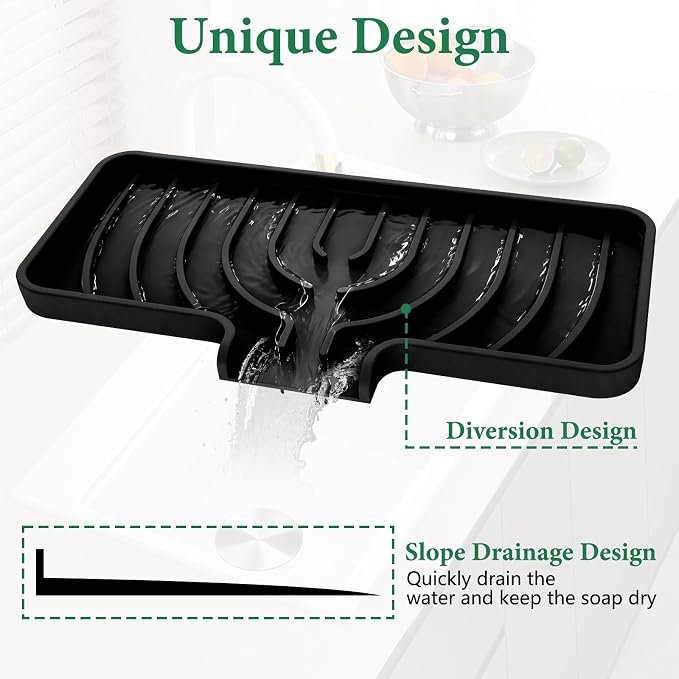 GUUKIN Sponge Holder for Kitchen Sink, Sink Caddy and Soap Tray | 10x5 inch - Image 5