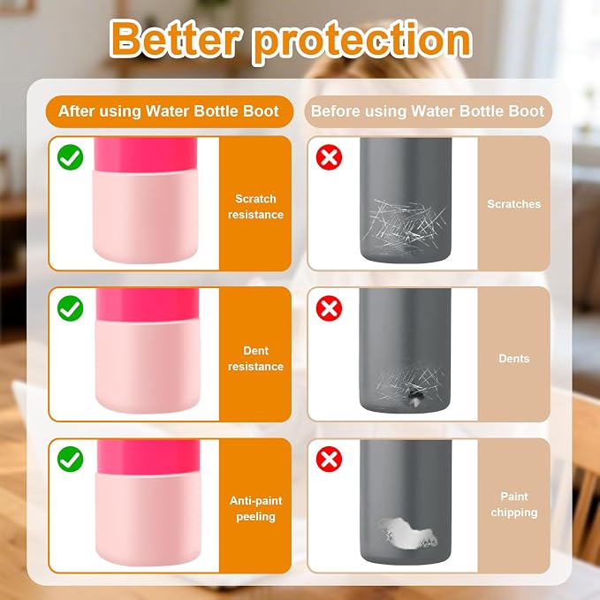 Silicone Water Bottle Boot and Bottle Drying Rack Compatible - Image 3