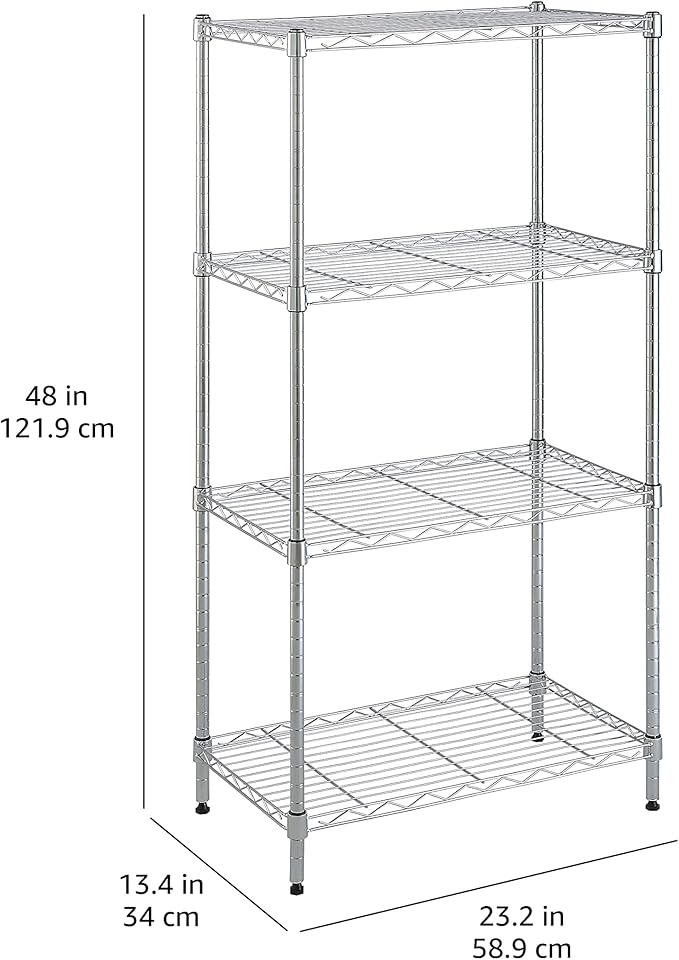 Amazon Basics 4-Shelf Adjustable, Storage Shelving Unit, Steel Organizer Wire - Image 8