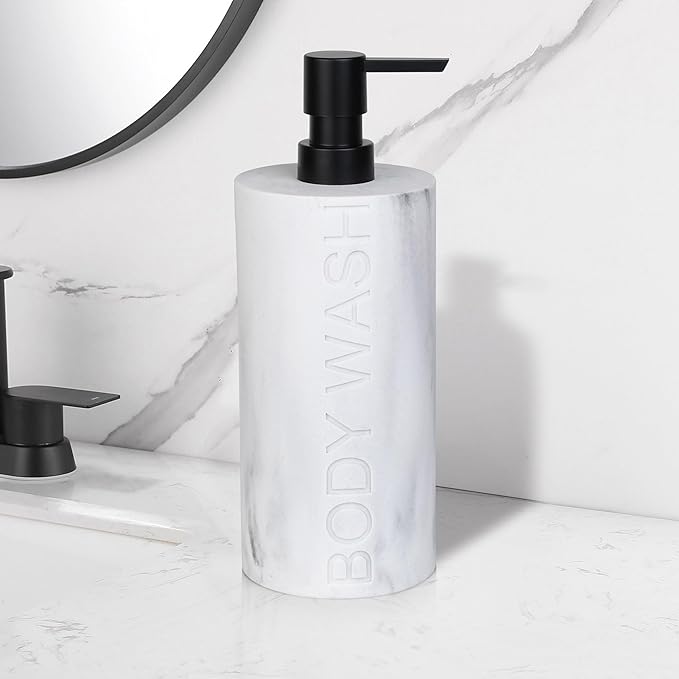 White Body Wash Dispenser Luxurious Refillable Pump Bottle - Image 9