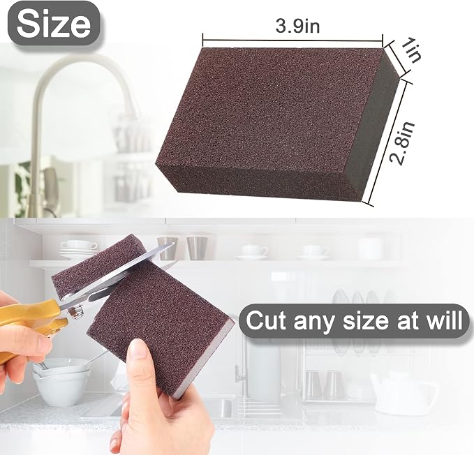 8pc Carborundum Sponge Nano Emery Sponges Caspian Stone Pot Clean Brush Rust - Image 5