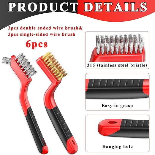 Wire Brush Set Nylon Bristle Brushes - Image 3