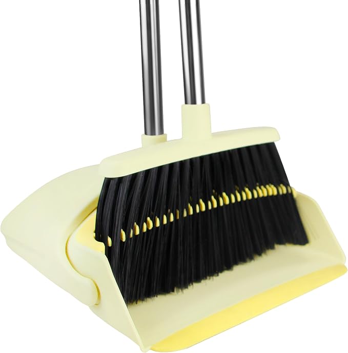 Broom with Dustpan Combo Set, 54-in Adjustable Handles Broom and Dustpan Set by BSKLIN