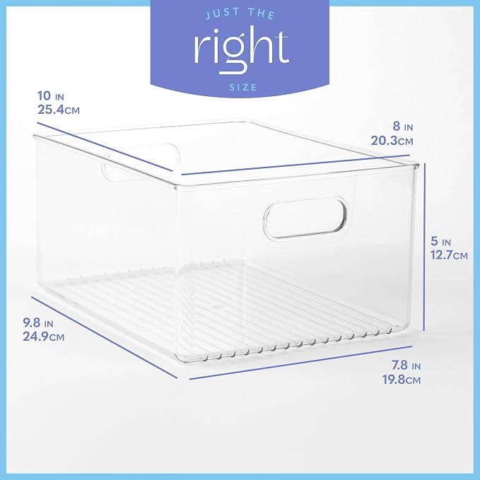 Plastic Food Storage 4 Pack Clear Container Bin - Image 3