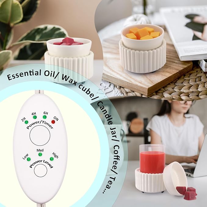 Ceramic Wax Melt Warmer with Timer Candle Warmer - Image 2