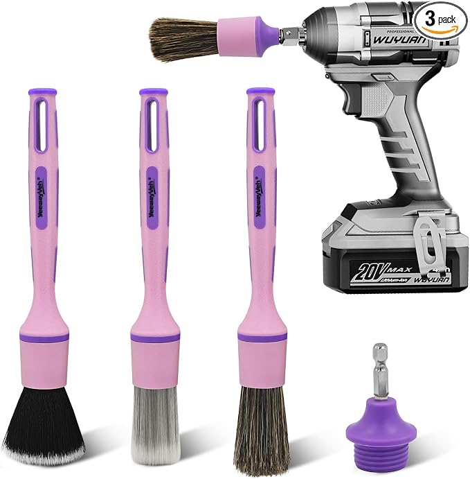 3Pcs Car Detailing Drill Brush Set by YeewayVeh