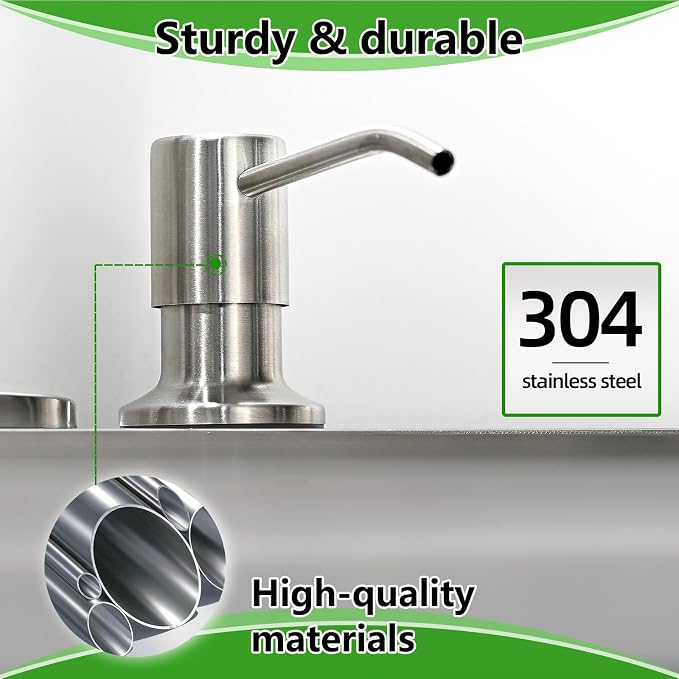 Built in Soap Dispenser for Kitchen Sink, Stainless Steel Brushed Nickel - Image 5