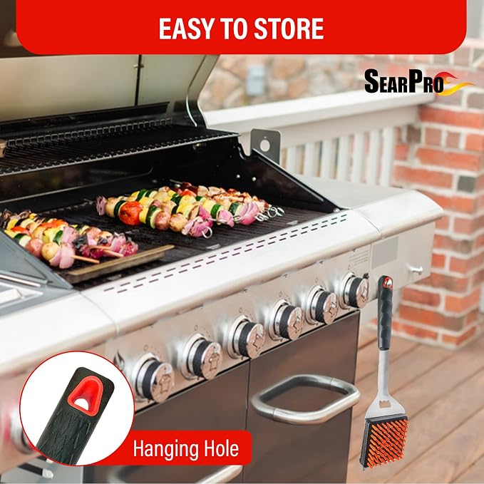 4-in-1 Grill Brush Combo by SearPro BBQ Cleaner Scraper Barbecue Tool - Image 9