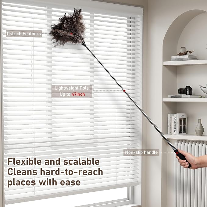 Ostrich Feather Duster 16.5-47Inch Reusable Fluffy Natural Detachable Ostrich - Image 6