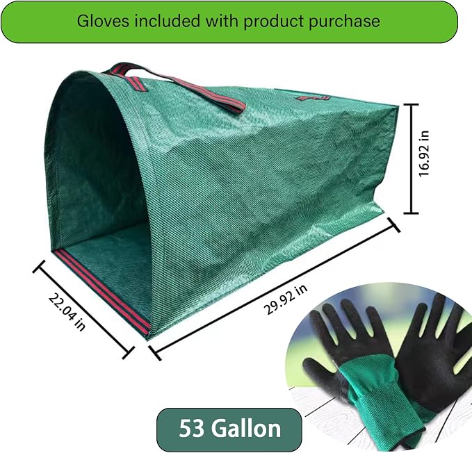 2 Pack 53 Gallon Reusable Leaf Collector Bags - Image 2
