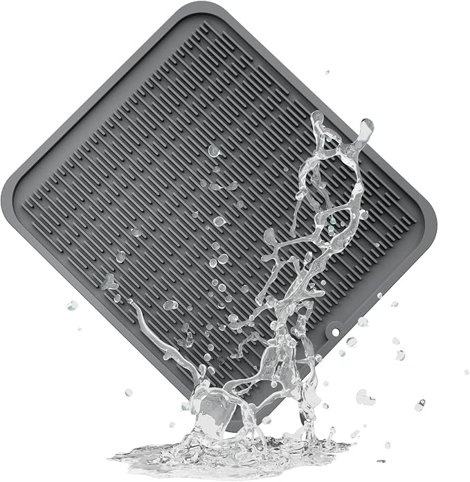 ZLR Silicone Dish Drying Mat for Kitchen Counter, Eco-Friendly Fast Dry Dish Mat by ZLR