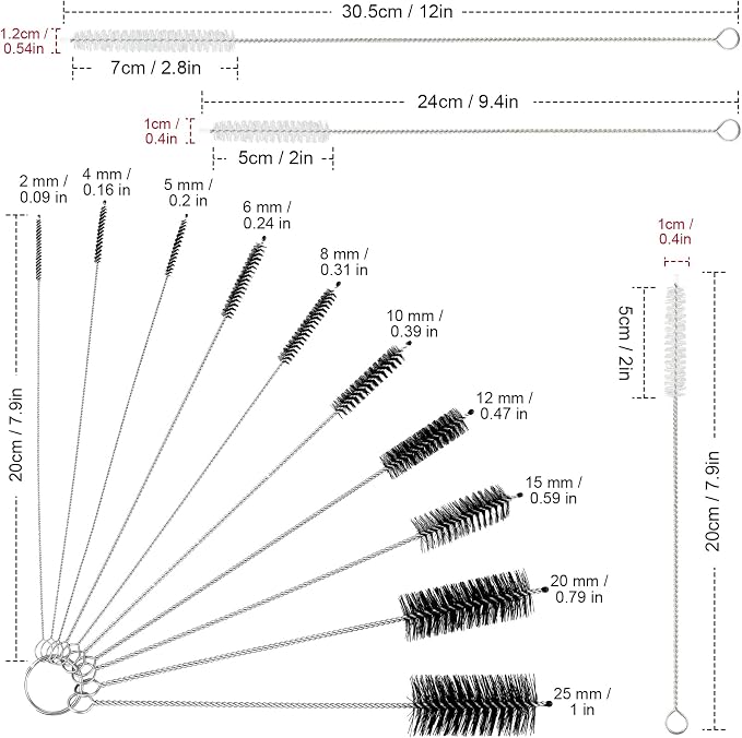 Reusable Straw Cleaning Brushes Bottle Test Tube Long Straw Cleaning Brush - Image 2