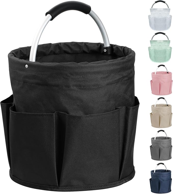 17L Cleaning Caddy with Handle and 6 Pockets, Foldable Cleaning Supply Caddy by IHOMAGIC