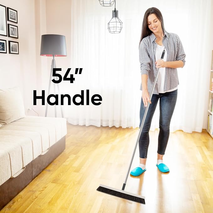 Horse Hair Broom for Hardwood Floors – 18" Soft Bristle Narrow Thin Swivel - Image 5