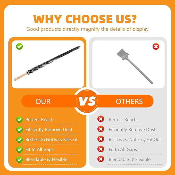 Fridge Coil Cleaning Brush, 29.5Inch Long Handle Coil Brush - Image 6