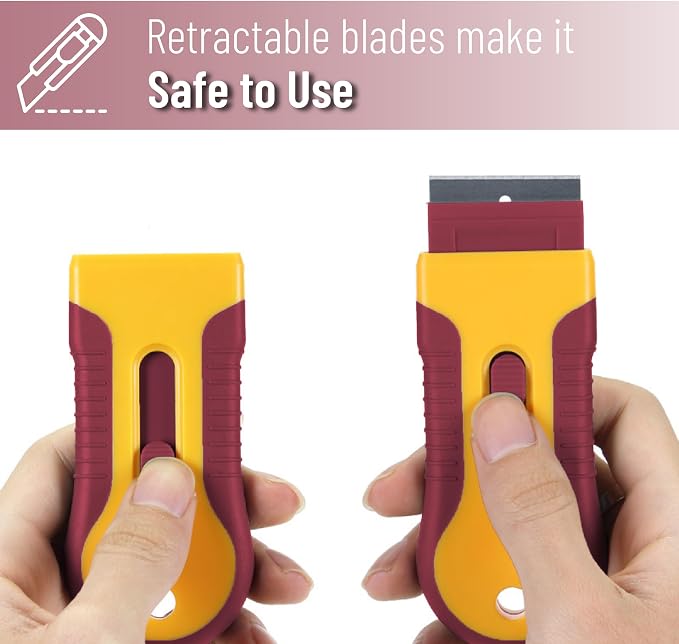 Bates- Razor Blade Scraper Tool, 2 Pack, 30 Extra Steel Blades, Anti-Slip - Image 7