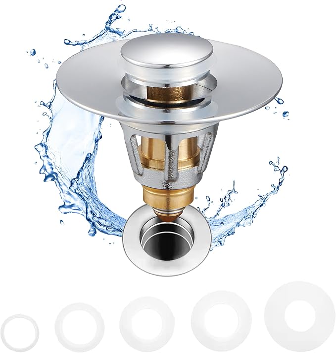 Fransiton Bathroom Sink Stopper, 1.1-1.77 Inch Basin Pop Up Sink Drain Stopper by Fransiton