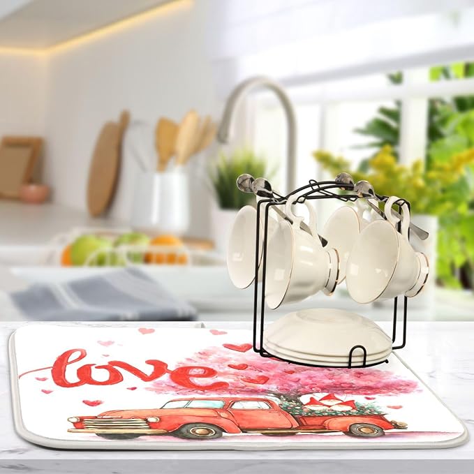 Valentine’s Day Love Tree Dish Drying Mat - Image 5