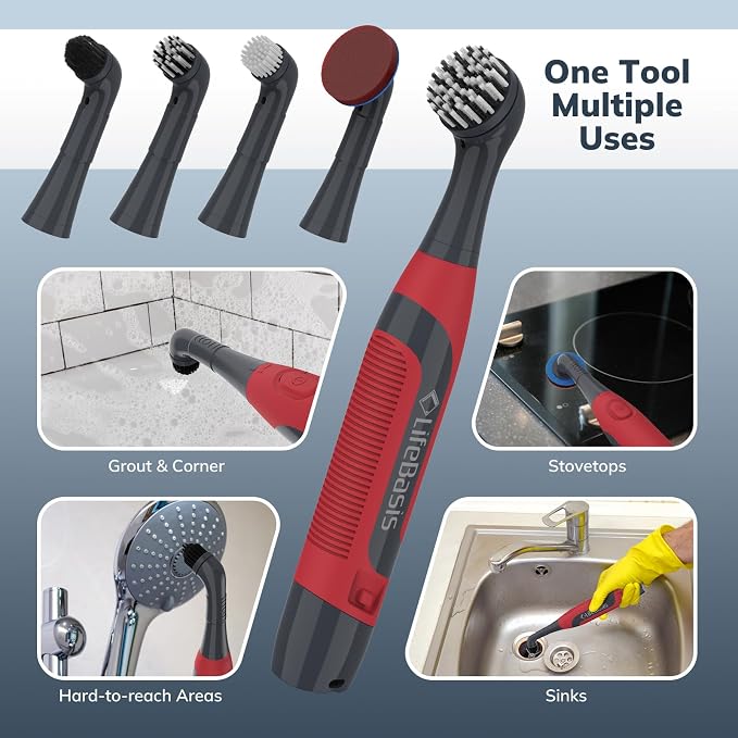 LifeBasis Cordless Electric Cleaning Brush, Mini Power Scrubber - Image 6