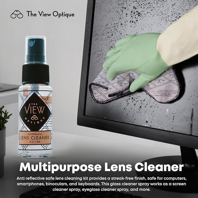 Anti-Reflective Lens Cleaner Spray Kit – 1oz Glasses Cleaner Spray, Microfiber - Image 6