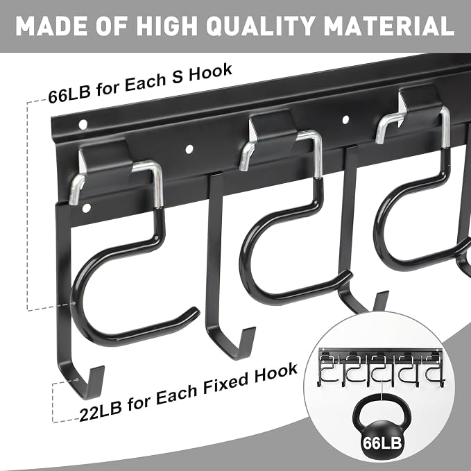 LEYU Metal Garage Tool Organizer Wall Mount, 4 Pack Garden Tool Organizer - Image 8