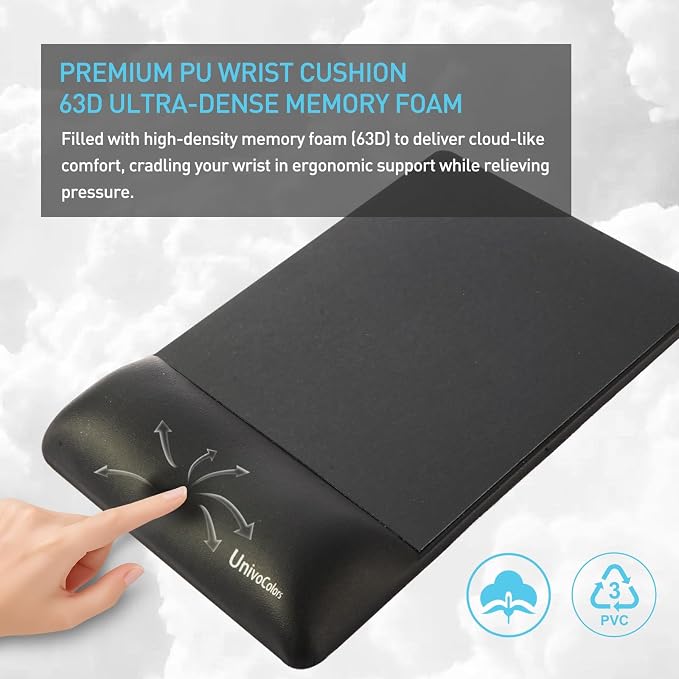 univo colors Design-Wave Wrist Rest Mouce Pad, PE Mouse Sliding - Image 3