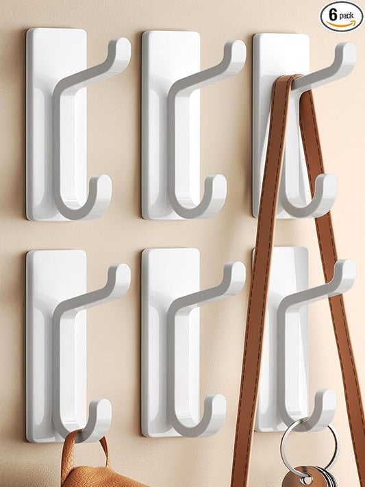 Wall Hooks for Coat and Towel: 13LB Adhesive Door Hanger Stick on by pickpiff