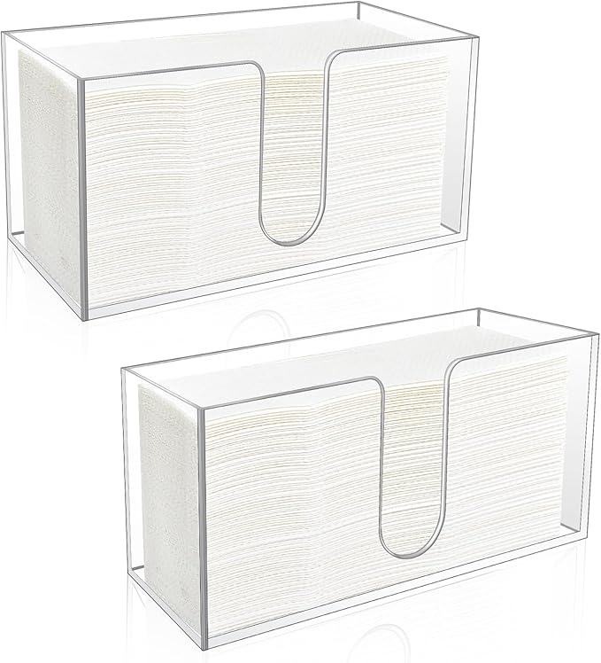 2Pack Acrylic Countertop Paper Towel Holder, Paper Towel Dispenser by CDIVEFTN