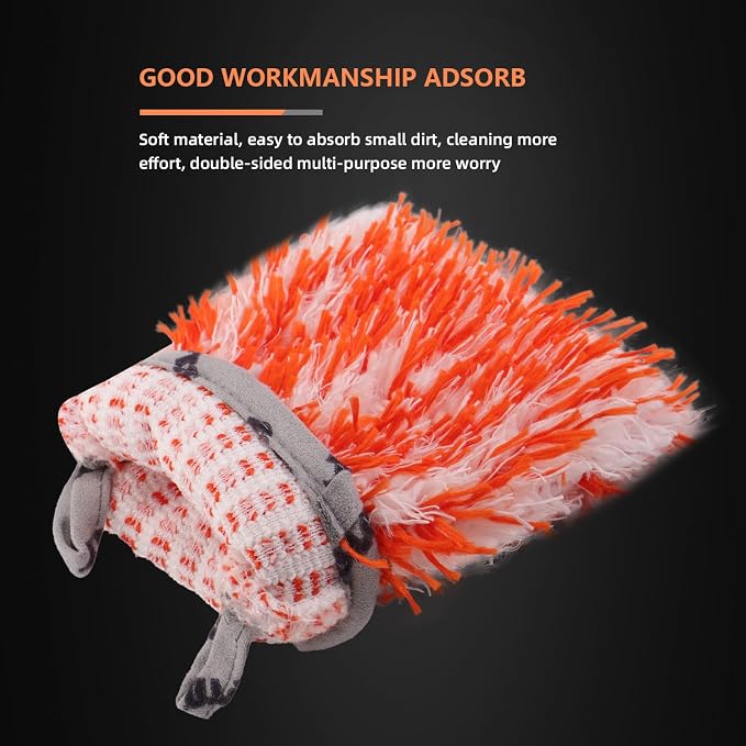 SPTA Microfiber Car Wash Mitt for Small Area, Plush Fiber Cloth Material - Image 4