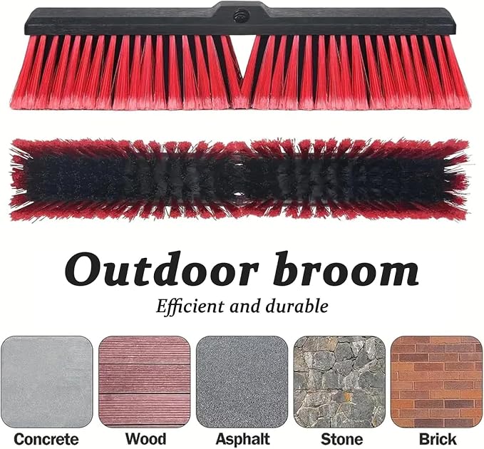 18" Push Broom Outdoor Heavy Duty, Snow Broom - Image 4